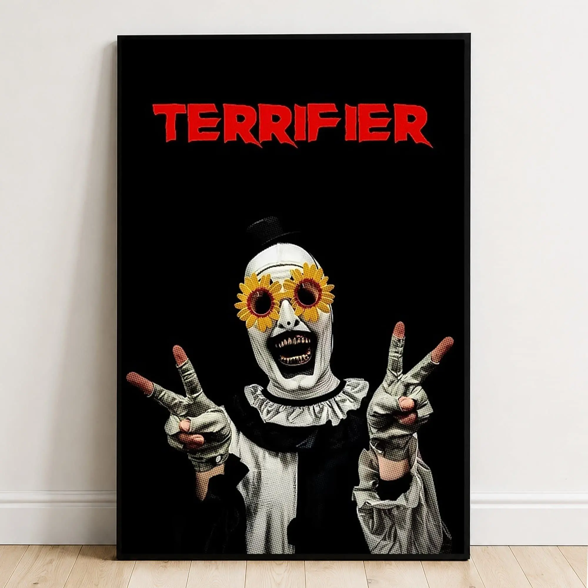 Terrifier Art The Clown With Flowers Poster, Football Poster, Wall Art, Home Decor ( Unframed - Print Only )
