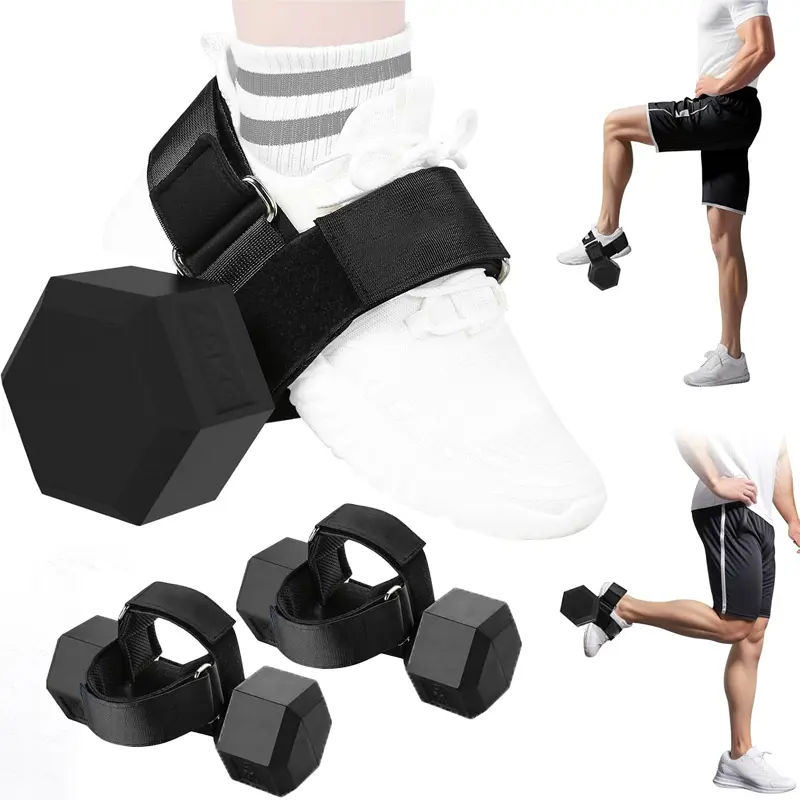 2pcs Trainer Strap for Shin Splint Relief Exercises Adjustable Dumbbell Foot Attachment for Hip Flexor Raises Dumbbell Ankle Strap Relieve Leg Pain Increase Range of Motion summerwins