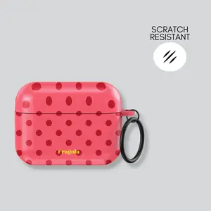 Pink polka dots with Fragola airpods case, cover for airpod pro 3,2. airpods gen 4 3 2 1