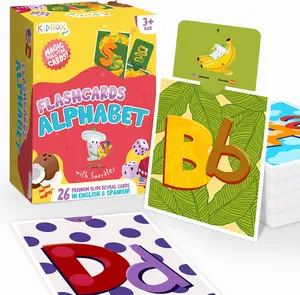 Kidrox Sensory Bilingual Flash Cards for Toddlers 2+ Years Old Improve Cognitive Development with Innovative Flashcards in English & Spanish