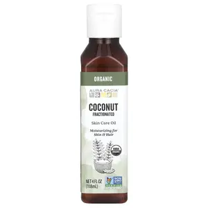 Aura Cacia Organic Skin Care Oil, Coconut, Fractionated, 4 fl oz (118 ml)
