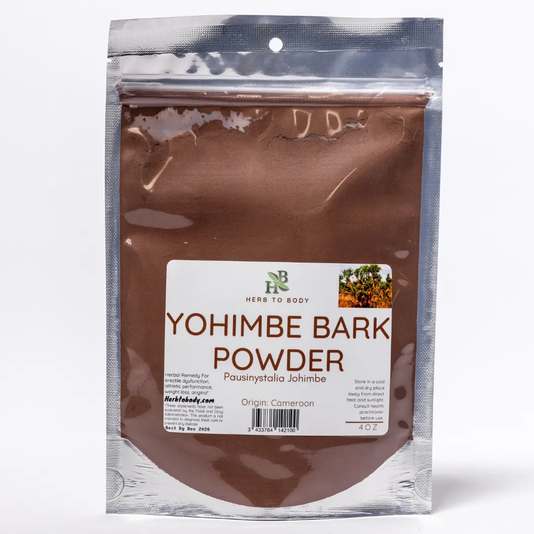 Yohimbe Bark Powder - 4 oz | Pausinystalia Johimbe | Herb To Body