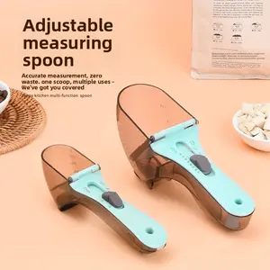 Pet Food Scoop with Measuring Scale, Adjustable Dog Cat Food Measuring Cup for Precise Portion Control