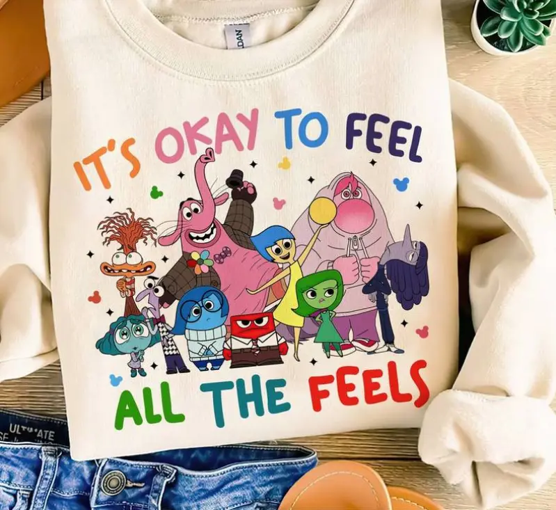 Today I Feel All The Feels Inside Out 2 Comfort Color Shirt, Inside Out 2 Shirt, Inside out characters
