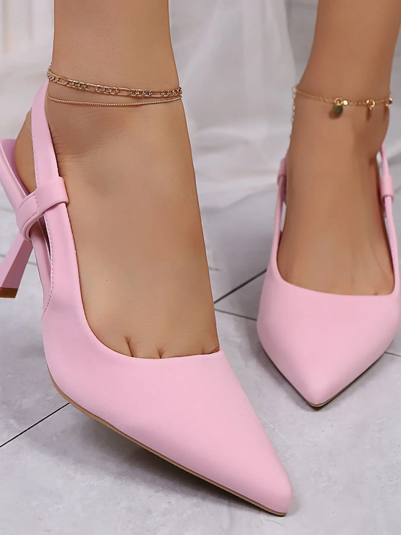 Women's Height Increasing Slimming Velvet Pointed Toe Backless Thin Heel Heeled High Heels Elegant Classy Stylish Fashion Summer Shoes for Work Commute Dating Evening Parties Fashionable Party Shoes party footwear
