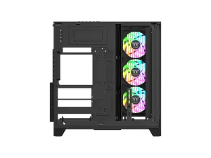 Thermaltake View 390 Air; Mid Tower; 2x120mm CT Fans Included; 360mm Radiator Support; 420mm GPU Clearance; Hidden Connector Support; Rotatable PCIe Slots; 200mm PSU Clearance; Black; CA-11F-00M1WN-00