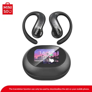 MINISO MS188 Wireless BT Headphones, Wireless Earbuds with LCD Display, Open-back Over-ear Earphones with Mic, Hands Free Calls, Suitable for Daily Commuting, Headset