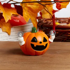 Halloween Cute Pumpkin Resin Decor, Fun Home Sculpture, Autumn & Thanksgiving Ornament, New Year Gift for Doorway & Indoor