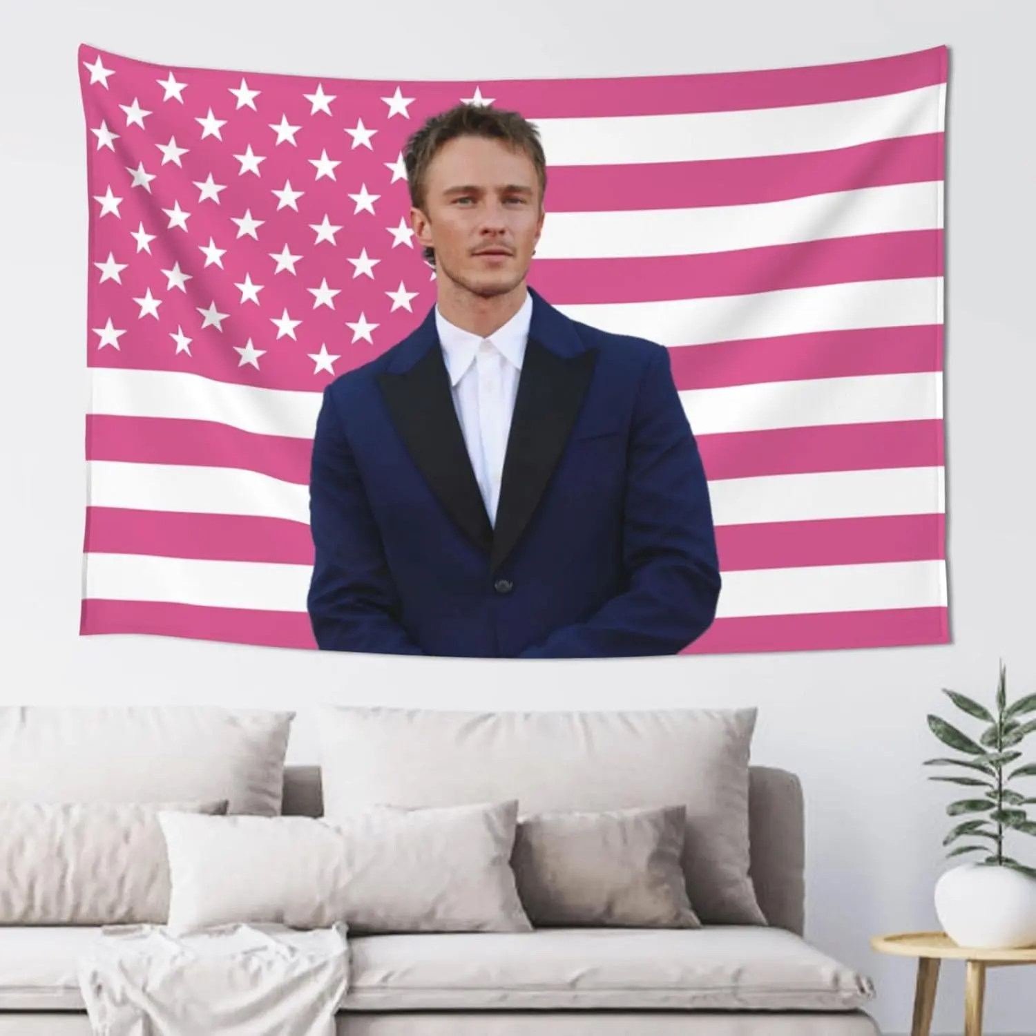 American Flag Pink Drew Star Starkey Tapestry Wall Tapestries Flag Wall Decoration Wall Hanging For Dorm Bedroom Livingroom Party Deco