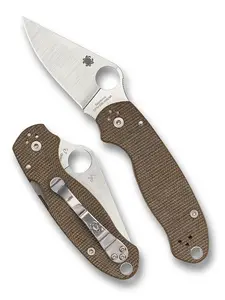 Spyderco USA Made Para 3 CPM Cruwear Micarta Knife