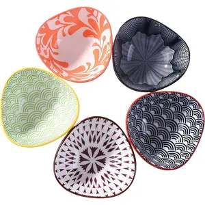 Ceramic Soy Sauce Dishes set of 5, Japanese Soy Dishes Dipping Bowls Sauce Cups for Dumpling Sushi