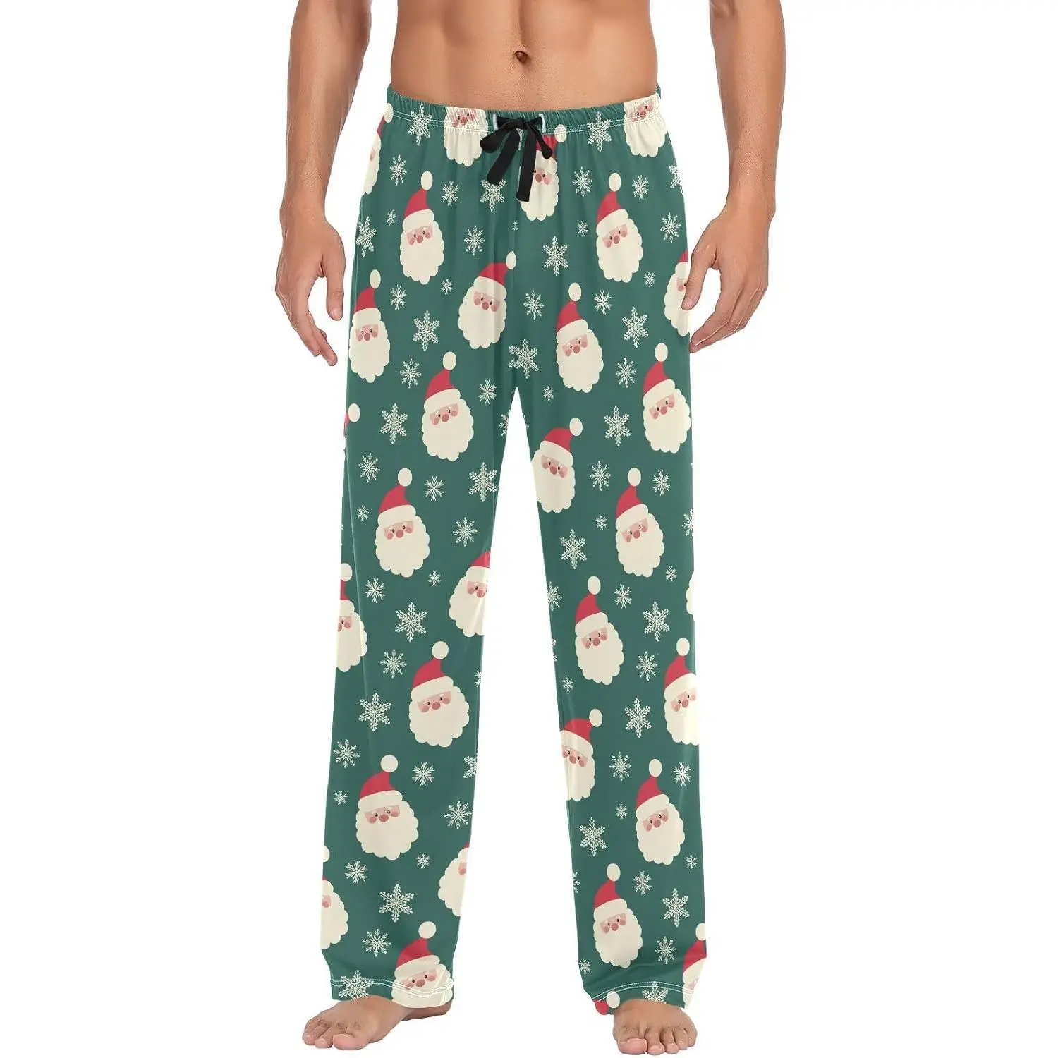 Men's Pajama Pants Soft Comfy Christmas Santa Claus Sleep Lounge Pants Pjs Bottoms with Pockets
