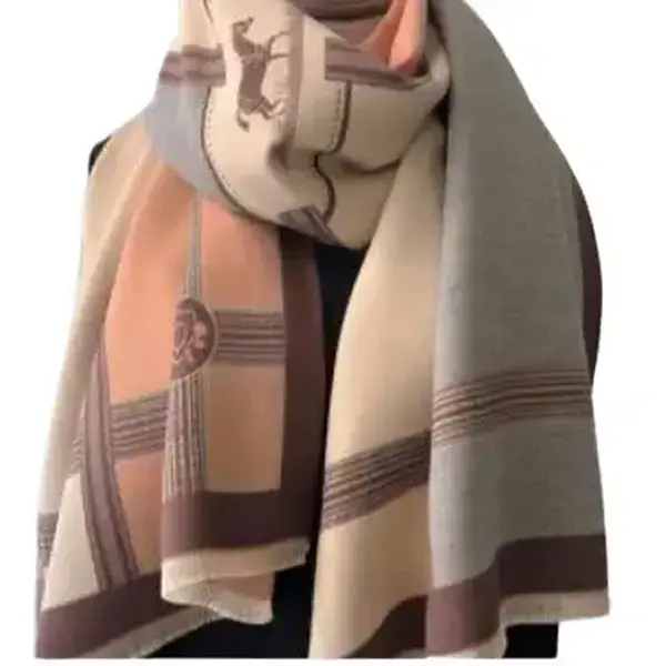Boho Fringe Trim Textured Shawl