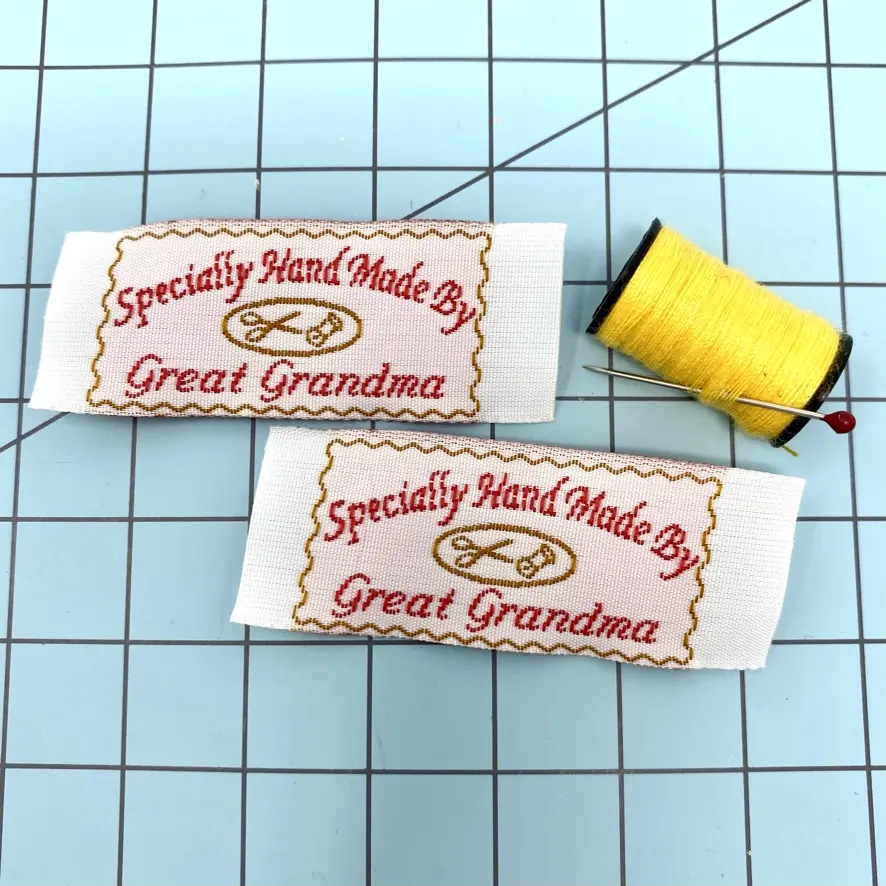 Specially Hand Made by Great Grandma Woven Labels for Sewing, Knitting, Quilting, and Crocheting