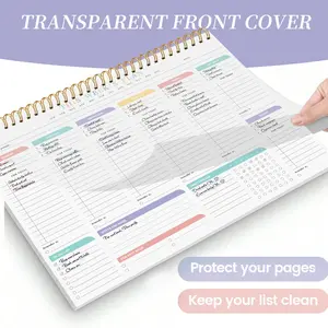 Weekly Planner Book Tear-Page Desktop Planning Board, 52 Weeks Schedule Management, to Do List Habit Tracker, Macaron Color Home Office Study