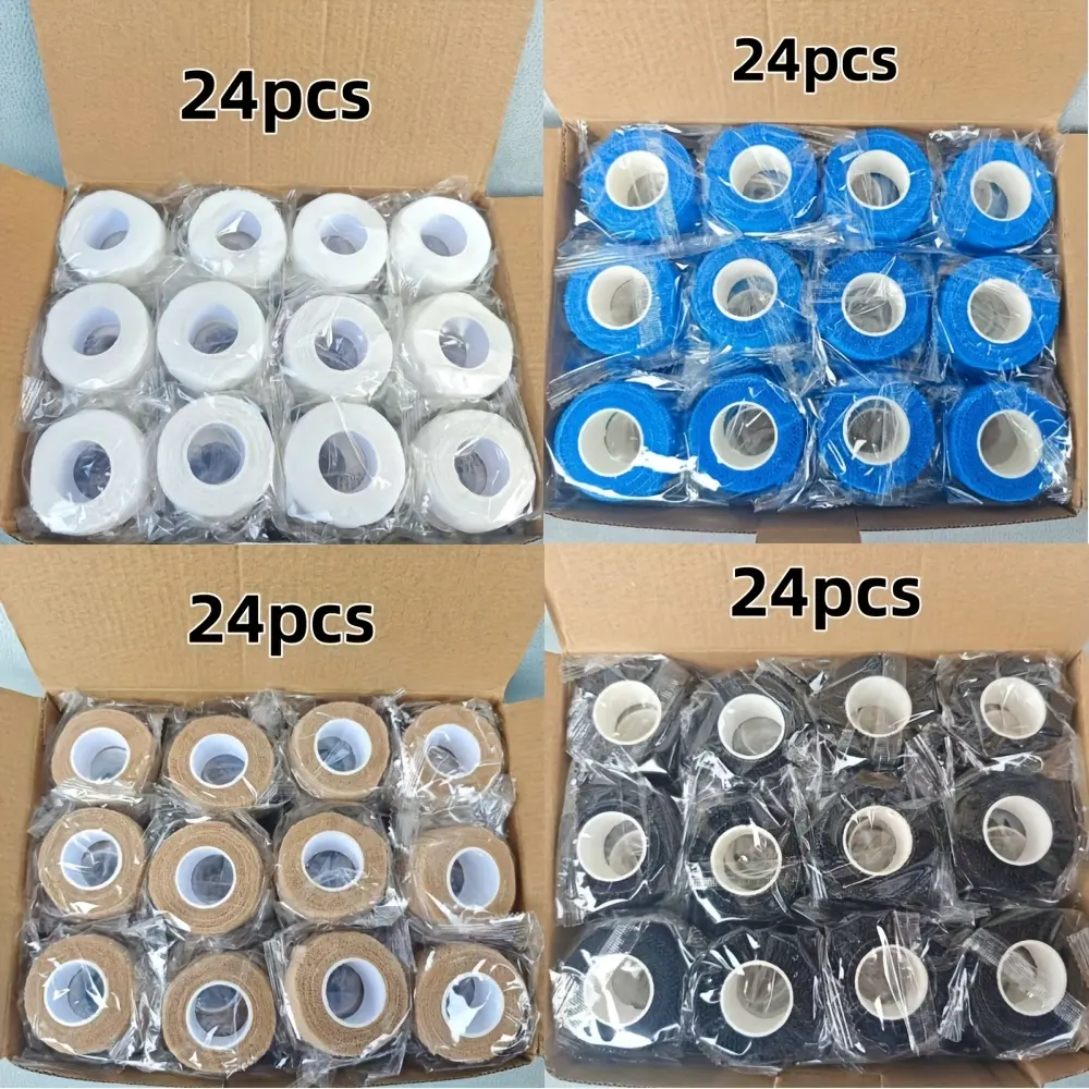 Sports elastic self-adhesive bandages, Elastic Sports Tape, Protective Gear, suitable for fingers and ankles, support wrists, waist, knees and elbows, durable non-woven fabric, suitable for daily use, Athletic Tape For Sports, 24 in total