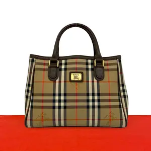 Pre-owned BURBERRY Canvas Tote Bags Burberrys Leather Handbag