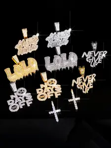 Fashion Charm Pendants Set, Glittering Tennis Chain Necklaces, High-Quality Copper Zircon Cross Pendant, Unisex Punk Style, All Seasons