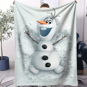 Olaf Pattern Blanket, All-Season Use, Suitable for Bed Sofa Car Room Decor, Perfect Gift, Single-Sided Print Blanket