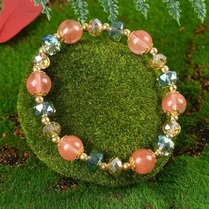 Colorful Crystal Lucky Bracelet Blue Colorblock Beaded Design Fashion Jewelry Protection Bracelet Ideal For Friendship And Special Occasions Perfect Gift For Girlfriends