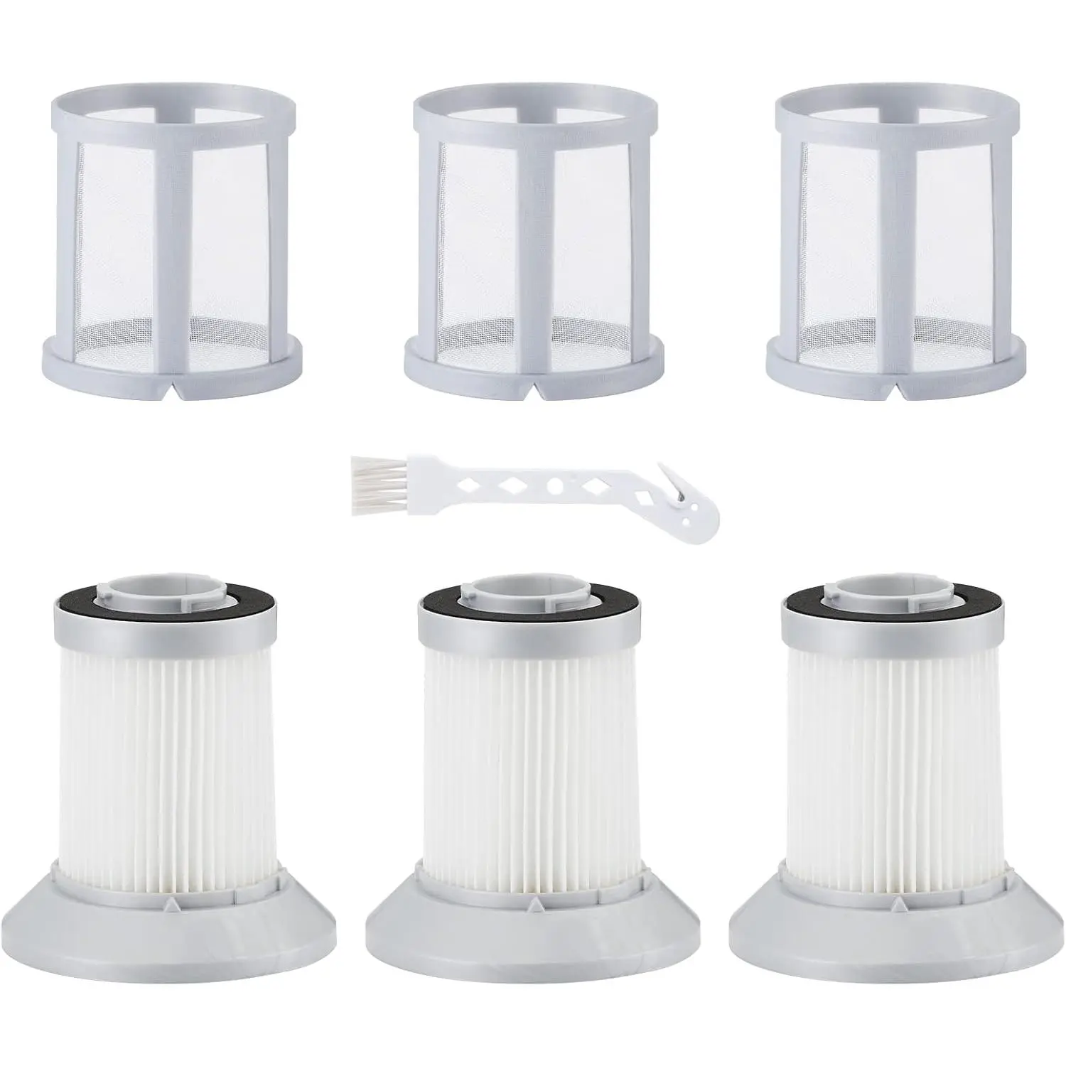 3 Pack Filters for Bissell Zing & Powerforce Bagless Canister Vacuum 2156A / 1665/16652 / 1665W, Zing Vacuum Filter Replacement with 1 Cleaning Brush