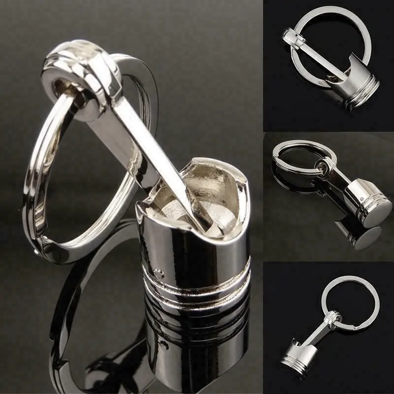 Keychain Set, 5-Piece Piston Style Zinc Alloy Pendants, Durable Engine Model Car Accessories for Everyday Use, Creative Look, Metal, 5 Key Rings