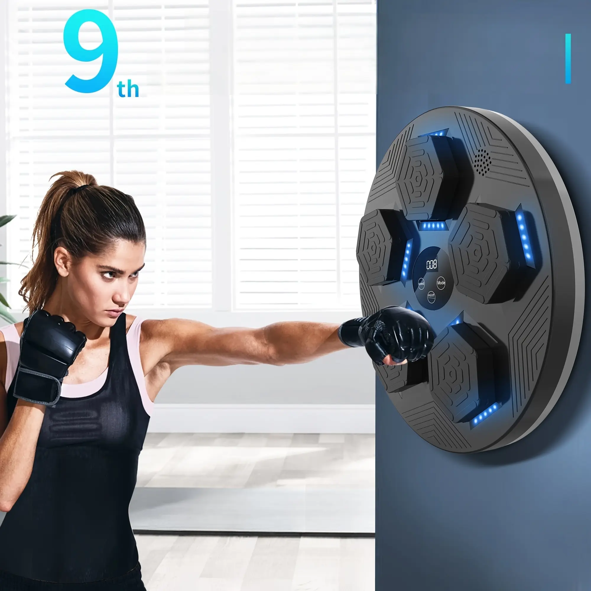 Music Boxing Machine with Gloves, Boxing Training Machine, Smart Boxing Machine, High-Quality Electronic Boxing Training Target, Gift, Agility Training Equipment, Easy-to-Install Boxing Target, Boxing Target for Boxing Training