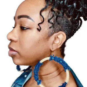 Denim and Diamonds - Womenswear, Elegant Design, Unique Color Combination, Stylish Earrings