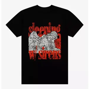 Sleeping With Sirens Crying Angel T-Shirt Womenswear Black Breathable Clear