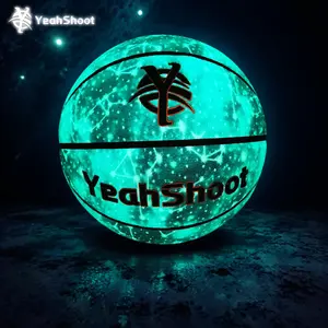 Glow in Dark Basketball Yeah Shoot Ultra Bright Reflective PU Ball, Night Safety Training, Durable & Lightweight Design