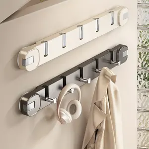 Modern Wall-Mounted Suction Cup Hook Rack with Hidden Hooks, No Drilling and No-Trace Removal - Foldable Plastic Storage Box, Suitable for Home Decoration, Entrance or Bathroom Storage, Accessory Holder | Foldable Hook, Bathroom Wall Mount Organizer