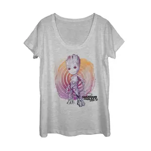 Women's Marvel Guardians of the Galaxy Vol. 2 Groot Swirl Scoop Neck