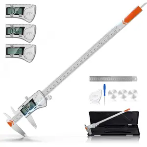 Digital Caliper 12 Inch,  Metal Digital Caliper Measuring Tool with 3- & Extra Cover, IP54  Heavy-Duty Vernier Caliper, Inch/MM/Fraction, Auto-Off for DIY/-Printing