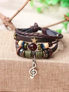 Vintage Multi-Layer Bead & Star Decor Musical Note Charm Layered Bracelet, Beaded Bracelet, Stylish Accessory for Women, Perfect Gift Idea