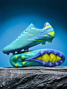 Unisex Black-Gold Trendy Soccer Cleats: Gold Tiger Print, Brand Logo, Long Stud Sole. For Pitch Style/Street Wear