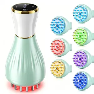 Electric Body Massager with 7 Color LED Light Therapy, Microcurrent Pulses & Heat, Adjustable Vibration for Full Body Care & Muscle Relief