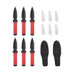 fathersdaygift VEVOR Throwing Knives Set, 6 Pack, 8.9 inch Stainless Steel Well-balanced Knives with Protective Black Nylon Sheath, Ideal Companion for Throwing Products Axes, Sturdy for Recreation and Competition