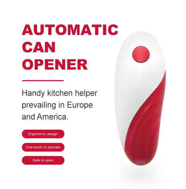 Auto Electric Can Opener, One Press to Open Any Size Can, Automatic, Hands Free, Smooth Edge, Food-Safe, Ideal Kitchen Gadgets for Women, Seniors, Art