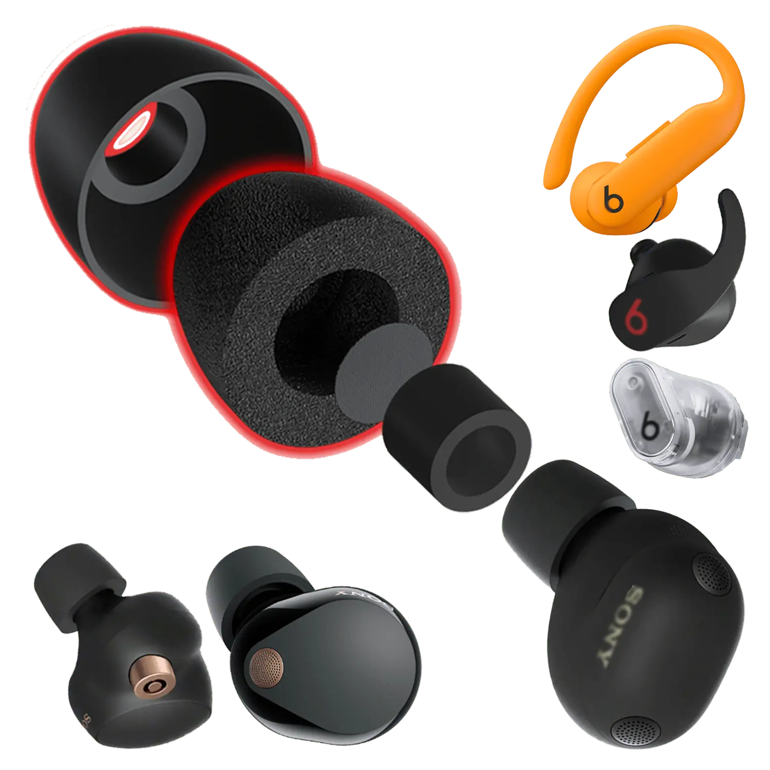 AirFoams Pro Universal Hybrid Silicone-Covered Foam Ear Tips