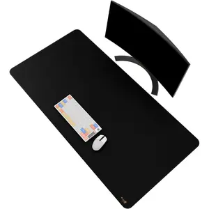 48" x 24" Large Gaming  Pad,  Keyboard  Mat with Stitched Edge, XXL Non-Slip Rubber Base  Mousepad for Full Desk, Extended Desk Mat for Gamer, Office & , Black
