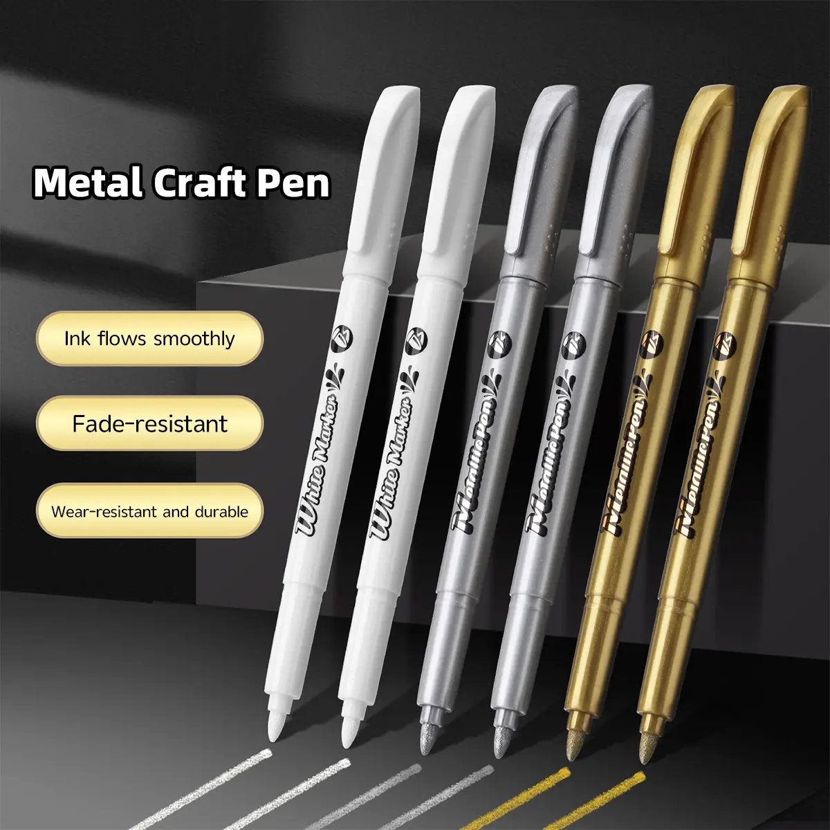 3pcs and Silver Color Permanent Markers, Permanent Drawing Markers, Waterproof, DIY Crafts, Resin Art, Office Supplies, Model Building, Decorative Pens