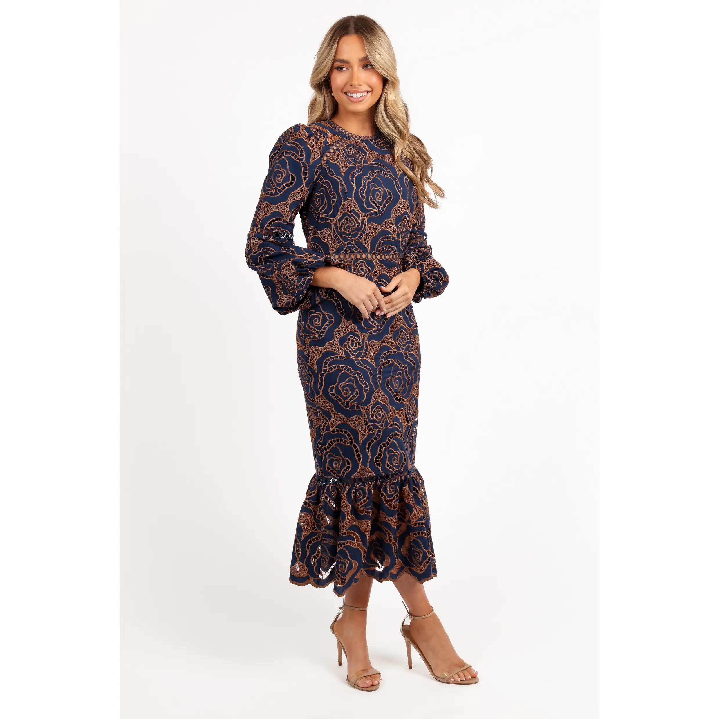 Pierre Long Sleeve Lace Maxi Dress - Navy - TikTok Shop Pierre Long Sleeve Lace Maxi Dress - Navy - TikTok Shop