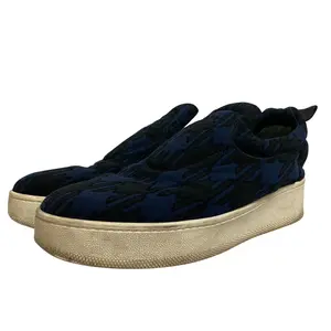 Pre-owned Celine Other Small Leather Goods Houndstooth Leather Sneakers