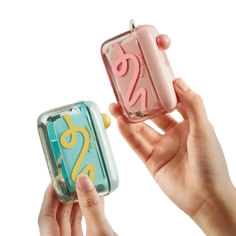 Multifunctional Rectangle Travel-Sized Oral Care Storage Box - Automatic Pop-Up Dispenser, Portable, Refillable, Compact Reusable Storage Boxes for Home Use & On-the-Go Needs