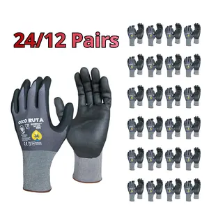24 Pairs Cocoruta Work Gloves Nitrile Micro Foam Coated Palm - 12 Pares Guantes Para Trabajo - Guantes Cocoruta
