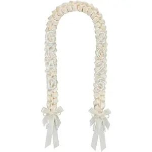 48" Graduation Leis 2026 Pink Bow Pearl Butterfly Football Graduation Ribbon Lei Class of 2026 Graduate Gift for Women Men Grad Party