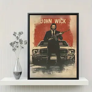 Vintage John Wick Poster, Movie Poster Film Print, Gift Idea for Him, Unframed Wall Art, Home Decor