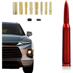 Car Truck 50 Cal Bullet Decoration Replacement Truck Accessories Red Universal for GMC Sierra 1500 Chevy Dodge Ram Silverado 1500 2500 3500 Ford F150 F250 F350 Car Truck Decoration (Red)