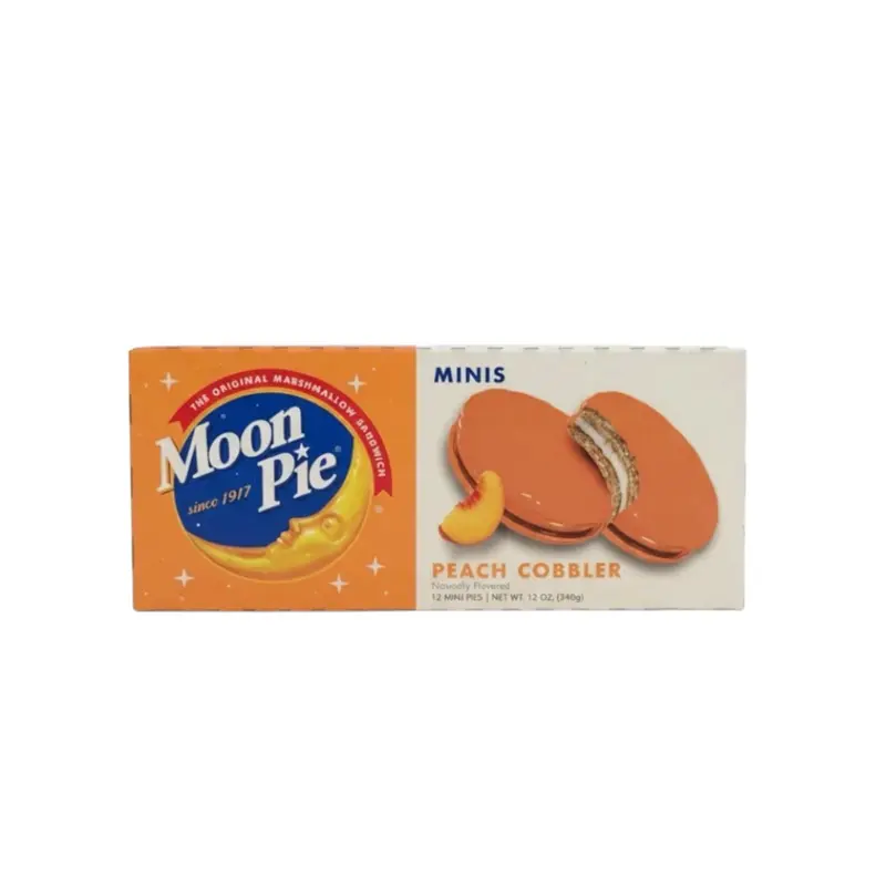 Moonpie Peach Cobbler Flavor Snack Cakes - 1 Box (6 Minis), Ambient Ready-to-Eat Sweet Treat, Perfect Casual Snack, Ready To Eat Snacks