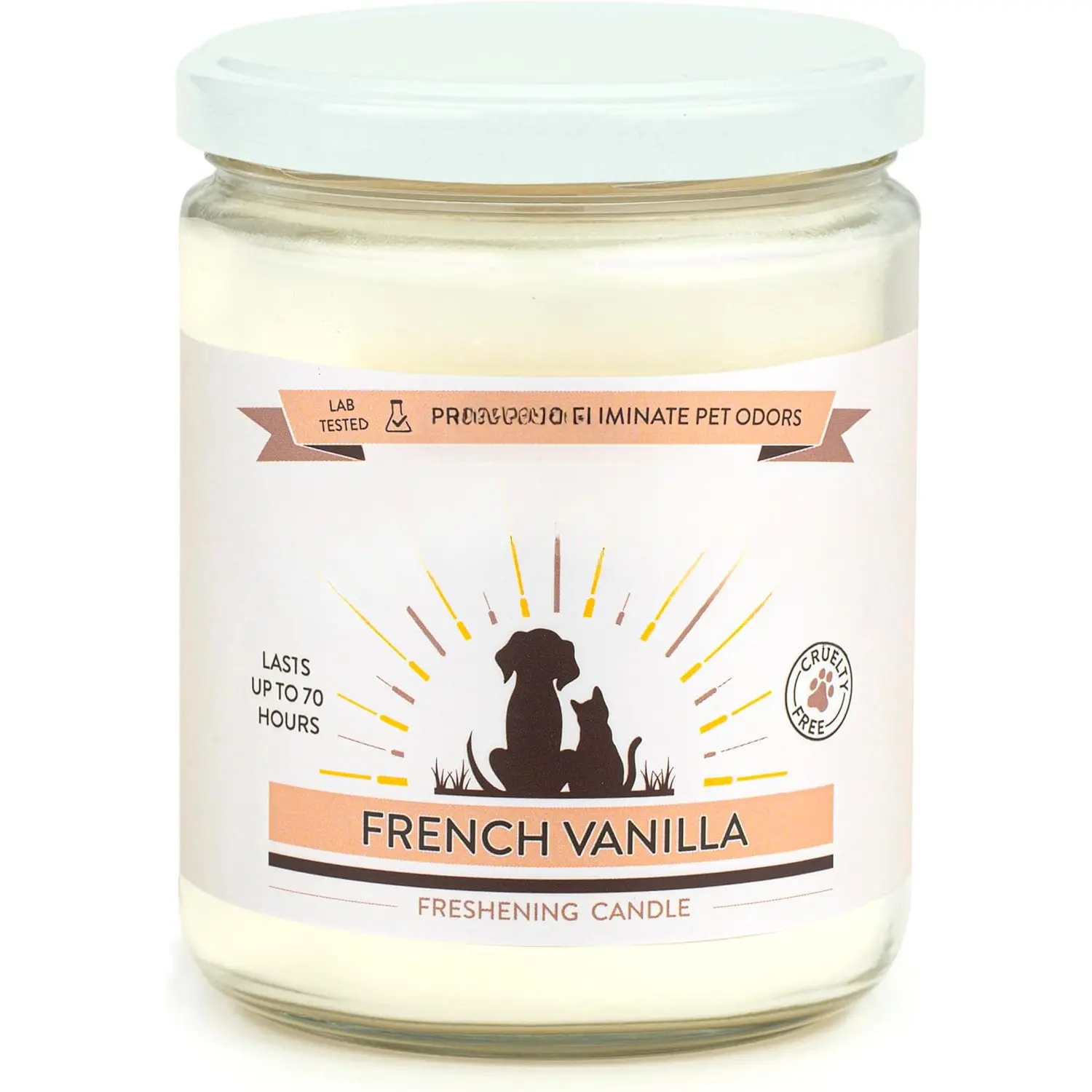 - Tested & Proven - Odor Eliminating Candle, Pet-Friendly Scented Candle, in 7  Fragrances - 70-Hour  Time, Cotton Wick ( Vanilla, Pack of 1)